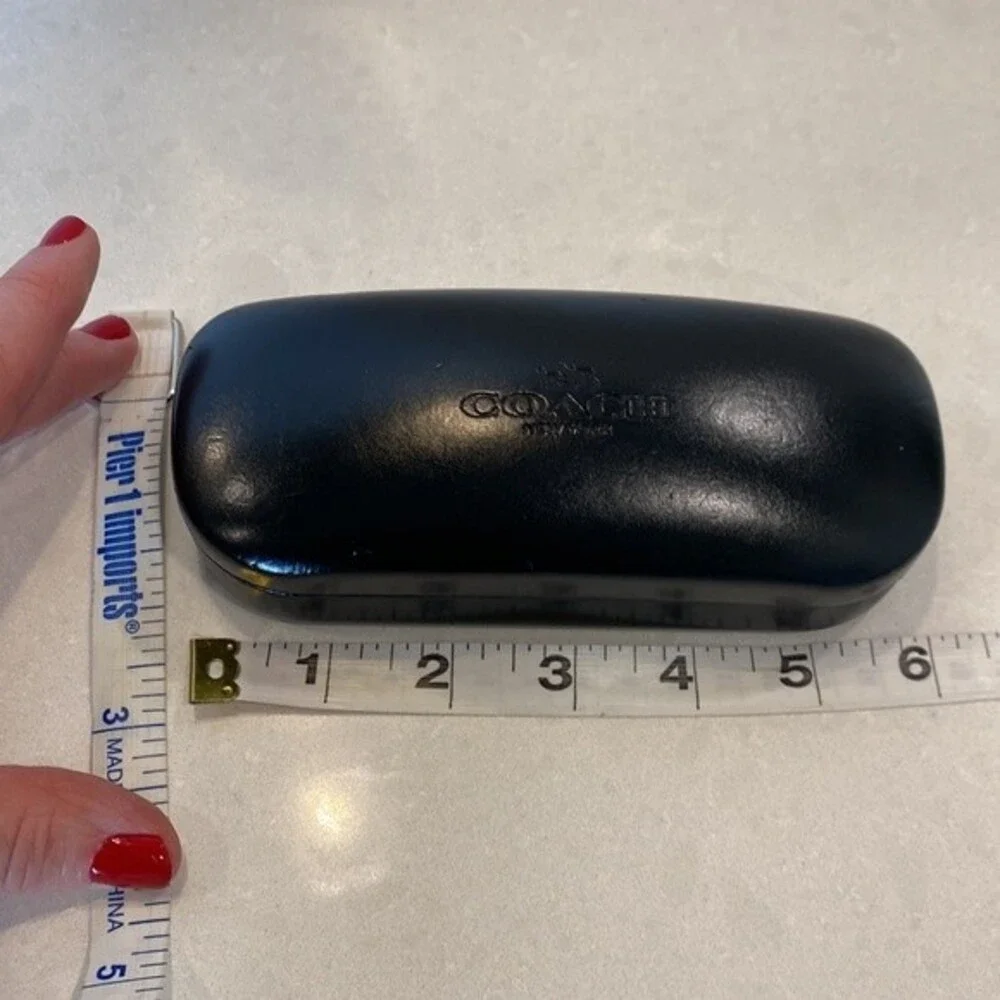COACH SUNGLASSES CASE IN BLACK. 6”W x 2”D x 1.5” H